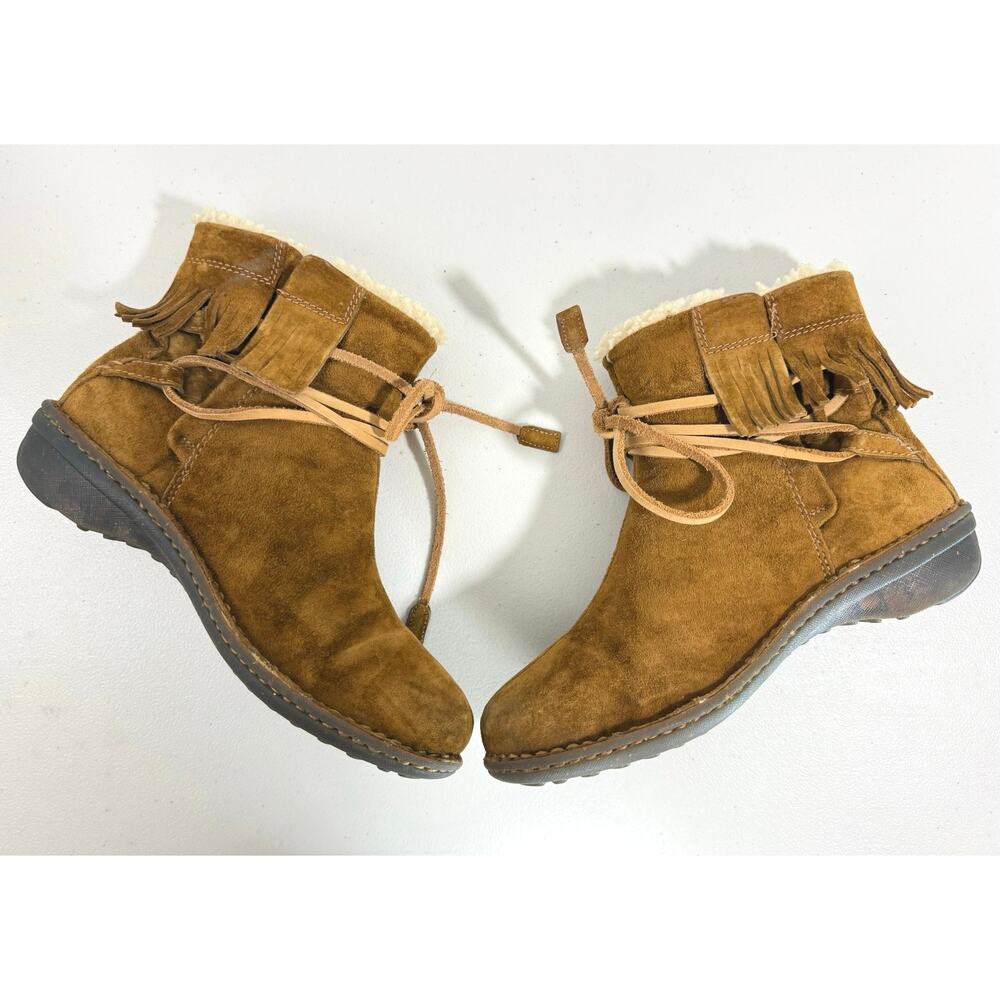 UGG Gaviota Suede Fringe Ankle Boots Womens Size 9 Brown Style 5749 - Picture 4 of 12